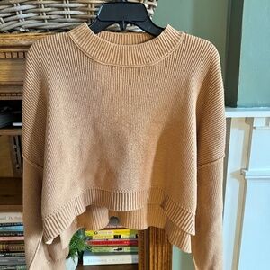 Free People Easy Street Crop Pullover in Camel, Size small
